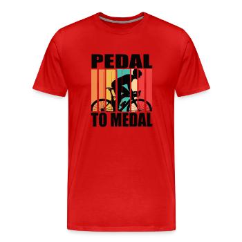 Pédalez Pour Médaille Vélo De Route Vélo De Route Vélos De Route Vélo De Route - T-shirt bio Premium Homme - rouge - Devant - Damien (186cm)