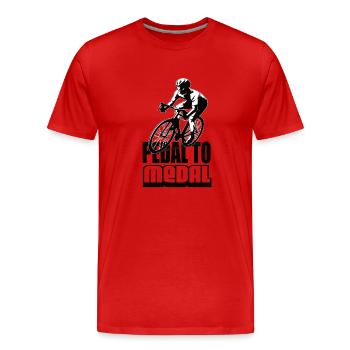 Pédalez Pour Médaille Vélo De Route Vélo De Route Vélos De Route Vélo De Route - T-shirt bio Premium Homme - rouge - Devant - Damien (186cm)