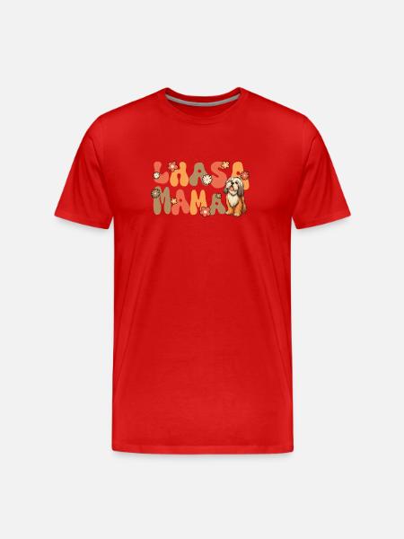 Lhasa Apso Groovy Lhasa Mama - Men's Premium Organic T-Shirt - red
