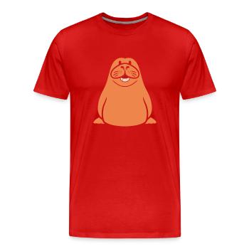 Walrus - Men's Premium Organic T-Shirt - red - Front - Damien (186cm)