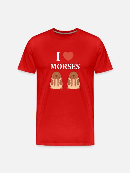 Animal humour Morse - T-shirt bio Premium Homme - rouge
