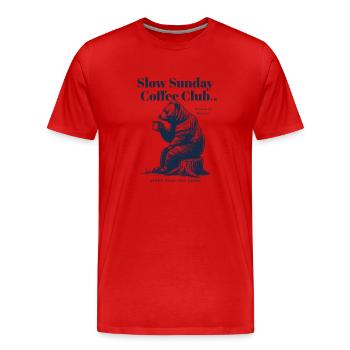 Slow Sunday Coffee Club - Coffee Bear - T-shirt bio Premium Homme - rouge - Devant - Damien (186cm)