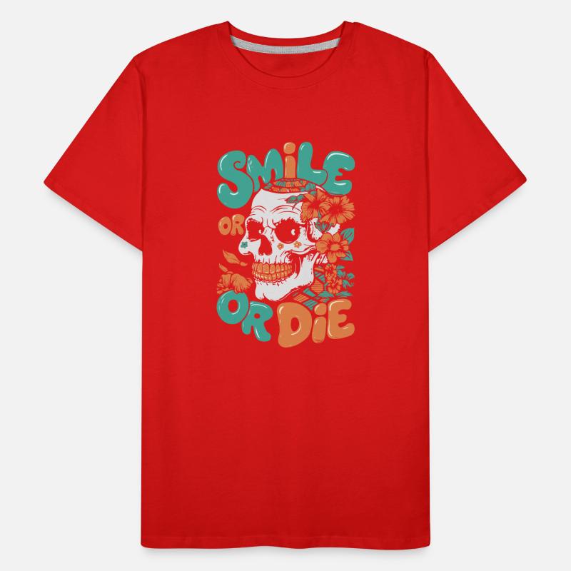 LÄCHELN ODER STERBEN Männer Premium Bio T-Shirt