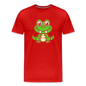Crocodile - Men's Premium Organic T-Shirt - red - Front - Damien (186cm)