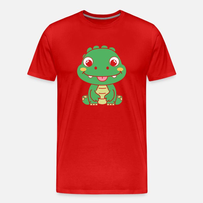 Krokodil - Männer Premium Bio T-Shirt - Rot