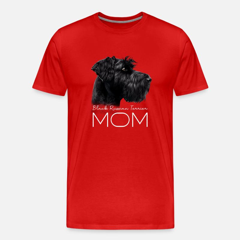 Black Russian Terrier Mama - Männer Premium Bio T-Shirt - Rot