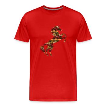 Junk Food Einhorn TShirt Ungesunde Lebensmittel Magisch - Männer Premium Bio T-Shirt - Rot - Vorne - Damien (186cm)