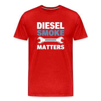 Diesel Smoke Matters Automechaniker - Männer Premium Bio T-Shirt - Rot - Vorne - Damien (186cm)