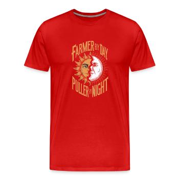 Tractor Pulling Tractor Pulling Tractor Power Farm - Men's Premium Organic T-Shirt - red - Front - Damien (186cm)