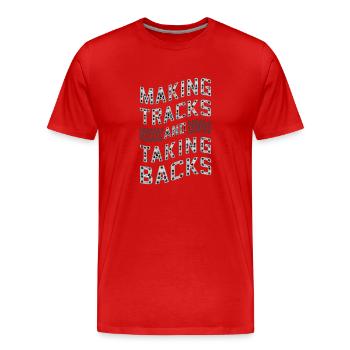 Tractor Pulling Tractor Pulling Tractor Power Farm - Men's Premium Organic T-Shirt - red - Front - Damien (186cm)