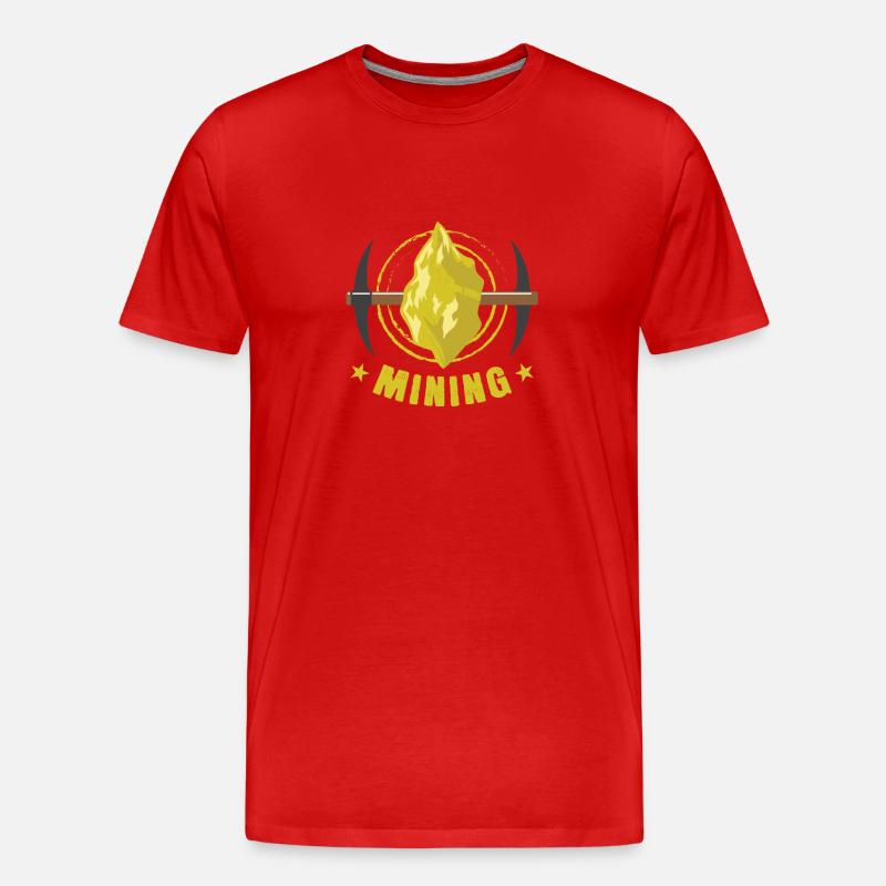 Aurum Klumpen "Mining" - Männer Premium Bio T-Shirt - Rot