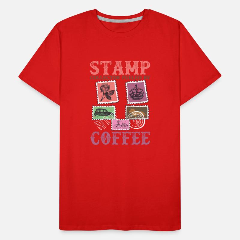 Caffeinated Philatelist: Powered by Coffee & Stamp Men's Premium Organic T-Shirt