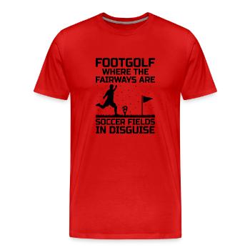 Footgolf Joueur Foot Golf Jouer Footgolfers Foot - T-shirt bio Premium Homme - rouge - Devant - Damien (186cm)