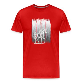 Cheval de forêt Chevaux Licornes Licorne Cheval sauvage - T-shirt bio Premium Homme - rouge - Devant - Damien (186cm)