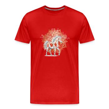 Mythologie Licornes Licorne Créatures mythiques Fable - T-shirt bio Premium Homme - rouge - Devant - Damien (186cm)