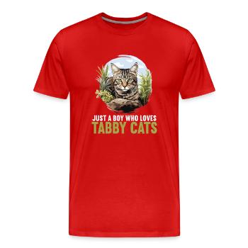 Tabby Kitten Tabby Cat - Men's Premium Organic T-Shirt - red - Front - Damien (186cm)