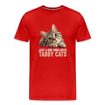 Tabby Kitten Tabby Cat - Men's Premium Organic T-Shirt - red - Front - Damien (186cm)