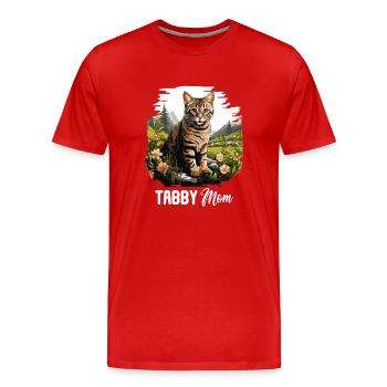 Tabby Kitten Tabby Cat - Men's Premium Organic T-Shirt - red - Front - Damien (186cm)