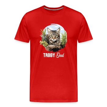 Tabby Kitten Tabby Cat - Men's Premium Organic T-Shirt - red - Front - Damien (186cm)