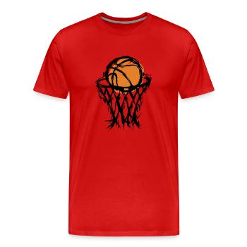 Basketball Basketballkorb - Männer Premium Bio T-Shirt - Rot - Vorne - Damien (186cm)