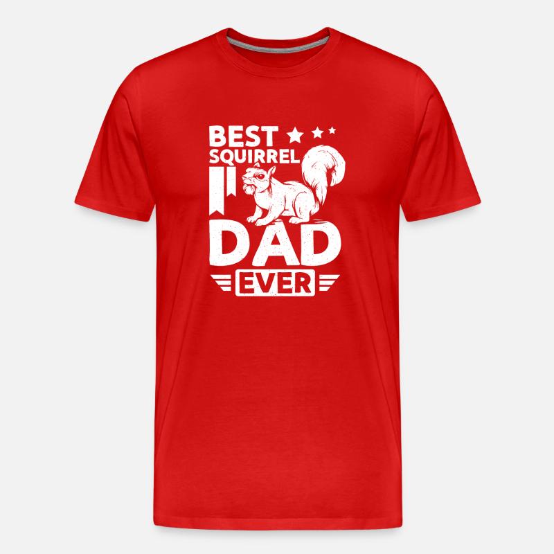 Best squirrel dad ever - Männer Premium Bio T-Shirt - Rot