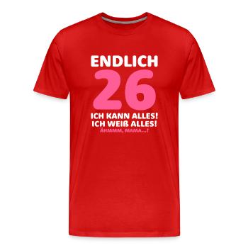 Endlich 35 Ich Kann Alles Ich Weiß Alles - Männer Premium Bio T-Shirt - Rot - Vorne - Damien (186cm)