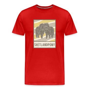 Shetty Shetland Pony Reiterin Mädchen Sport - Männer Premium Bio T-Shirt - Rot - Vorne - Damien (186cm)
