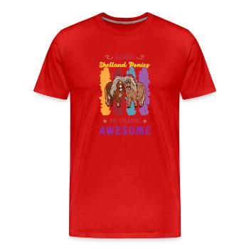 Pferde Pony Shetland Shetty Mädchen Reiterin - Männer Premium Bio T-Shirt - Rot - Vorne - Damien (186cm)