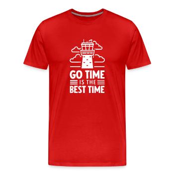 Contrôleur de la circulation aérienne Service de vol d’aéronef - T-shirt bio Premium Homme - rouge - Devant - Damien (186cm)