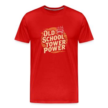 Contrôleur de la circulation aérienne Service de vol d’aéronef - T-shirt bio Premium Homme - rouge - Devant - Damien (186cm)