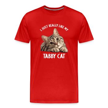 Tabby Kitten Tabby Cat - Men's Premium Organic T-Shirt - red - Front - Damien (186cm)