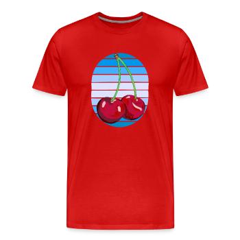 Rockabilly Retro Vintage Cerises Cerises - T-shirt bio Premium Homme - rouge - Devant - Damien (186cm)