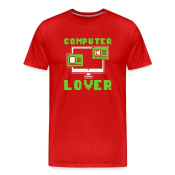 Computer Lover Computertechniker - Männer Premium Bio T-Shirt - Rot - Vorne - Damien (186cm)