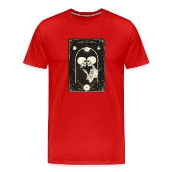 Die Liebenden Tarot - Männer Premium Bio T-Shirt - Rot - Vorne - Damien (186cm)