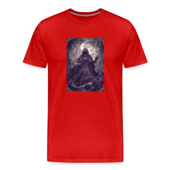 Le Tarot du Magicien - T-shirt bio Premium Homme - rouge - Devant - Damien (186cm)