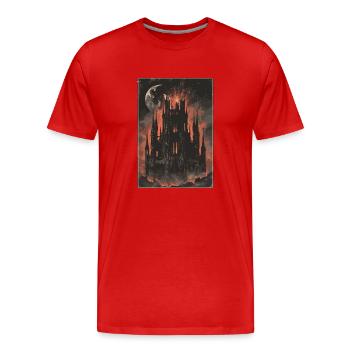 Der Turm Tarot - Männer Premium Bio T-Shirt - Rot - Vorne - Damien (186cm)