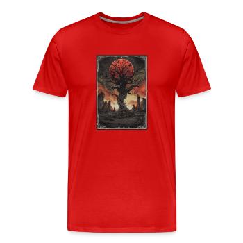 Die Welt Tarot - Männer Premium Bio T-Shirt - Rot - Vorne - Damien (186cm)