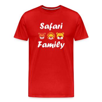 Safari family - T-shirt bio Premium Homme - rouge - Devant - Damien (186cm)