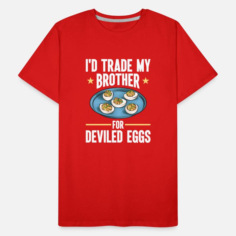 Gefüllte Eier Deviled Eggs Männer Premium Bio T-Shirt