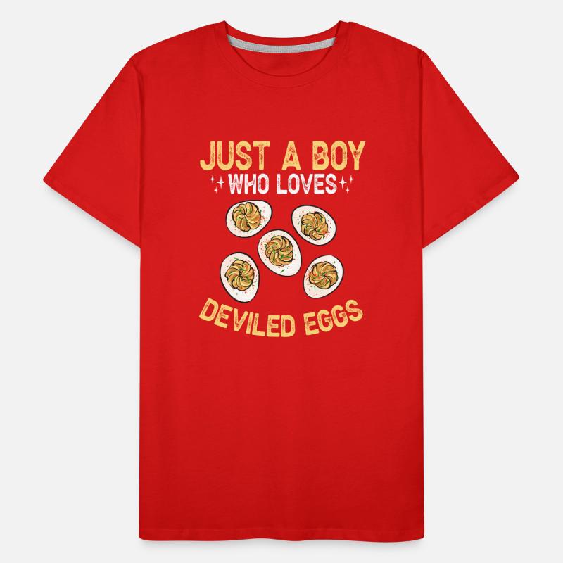 Gefüllte Eier Deviled Eggs Männer Premium Bio T-Shirt