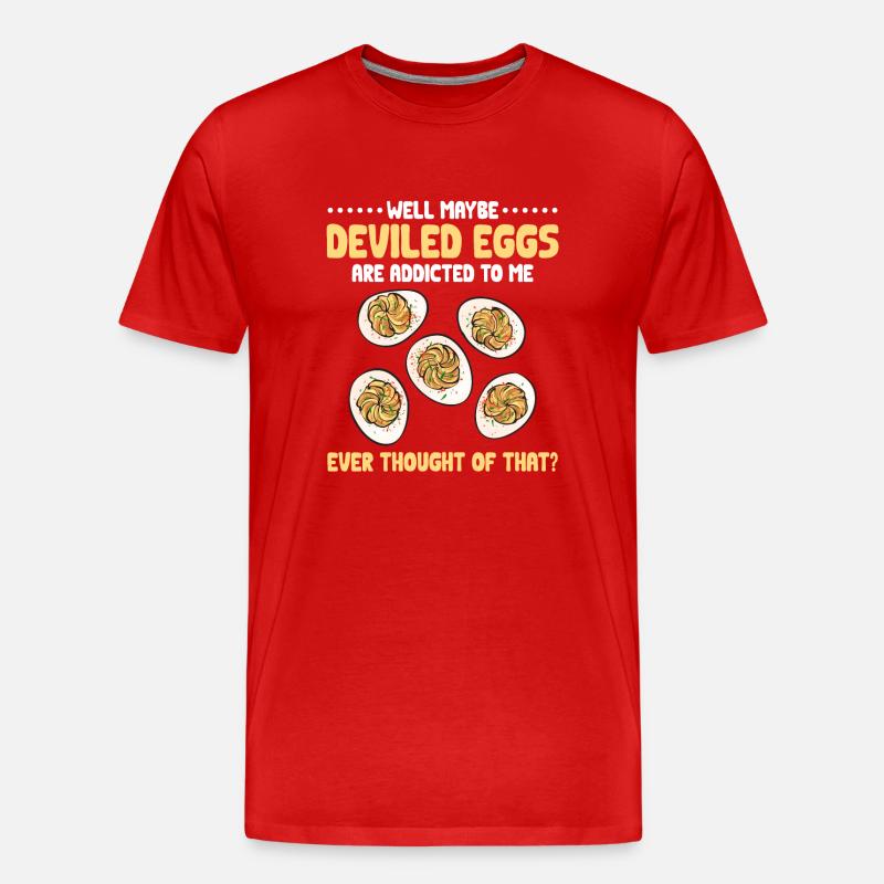 Gefüllte Eier Deviled Eggs - Männer Premium Bio T-Shirt - Rot