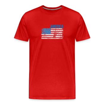 États-Unis Amérique Musique Rock - T-shirt bio Premium Homme - rouge - Devant - Damien (186cm)
