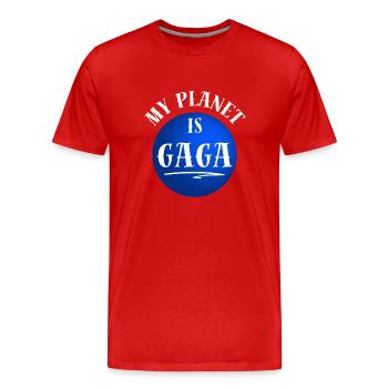 Mein Planet ist Gaga Ball Völkerball Sechseckgrube - Männer Premium Bio T-Shirt - Rot - Vorne - Damien (186cm)