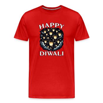 Happy Diwali - Men's Premium Organic T-Shirt - red - Front - Damien (186cm)