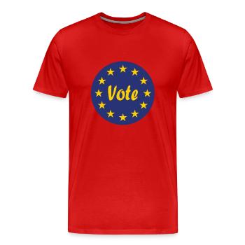 Die Europa Wahl - Männer Premium Bio T-Shirt - Rot - Vorne - Damien (186cm)