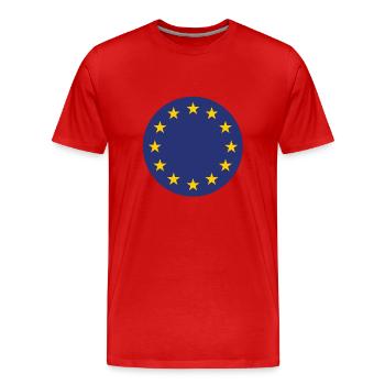 EU Flagge - Männer Premium Bio T-Shirt - Rot - Vorne - Damien (186cm)