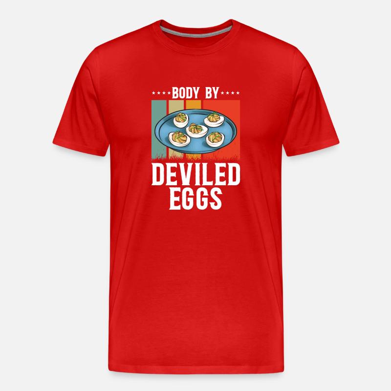Stuffed Eggs Deviled Eggs - Men's Premium Organic T-Shirt - red