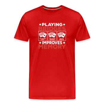 Cadeau pour le jeu de cartes Bridge - T-shirt bio Premium Homme - rouge - Devant - Damien (186cm)