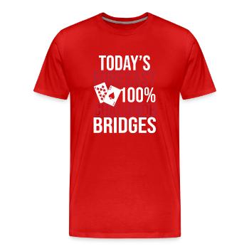 Cadeau pour le jeu de cartes Bridge - T-shirt bio Premium Homme - rouge - Devant - Damien (186cm)