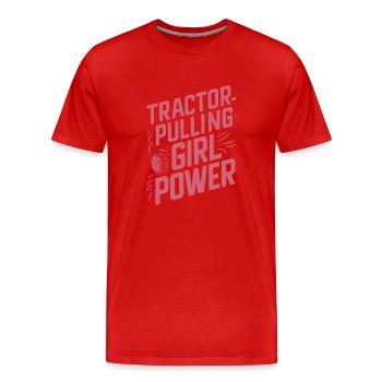 Tractor Pulling Tractor Pulling Tractor Power Farm - Men's Premium Organic T-Shirt - red - Front - Damien (186cm)